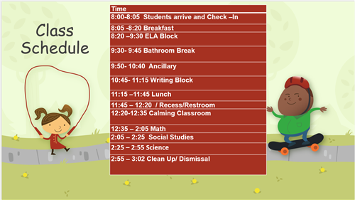 CLASS SCHEDULE